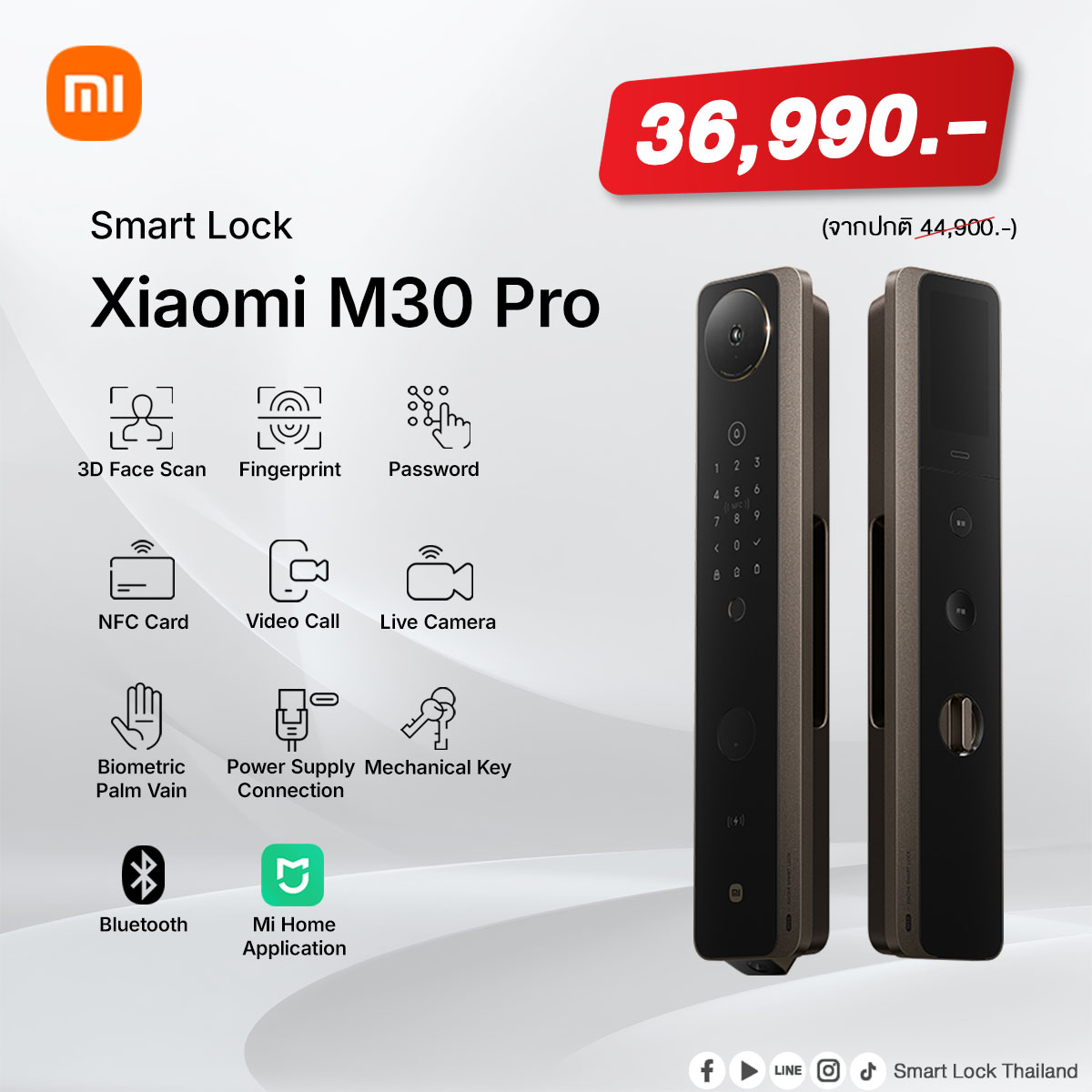 xiaomi-M30Pro Smart Lock Thailand ประตู ดิจิตอล